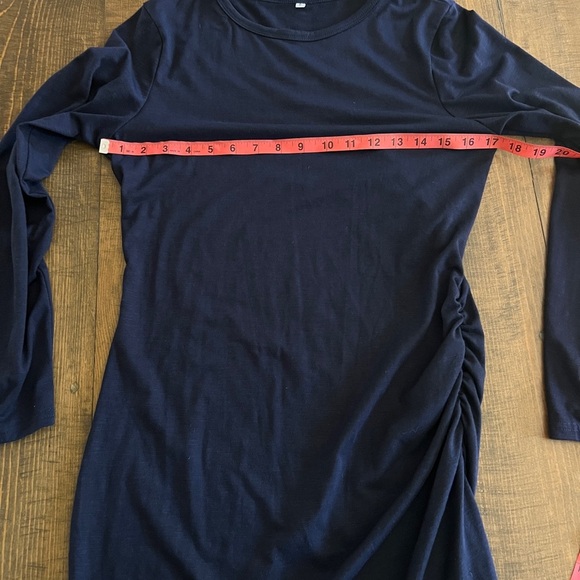 Chic Navy Long Sleeve Dress - Picture 6 of 7